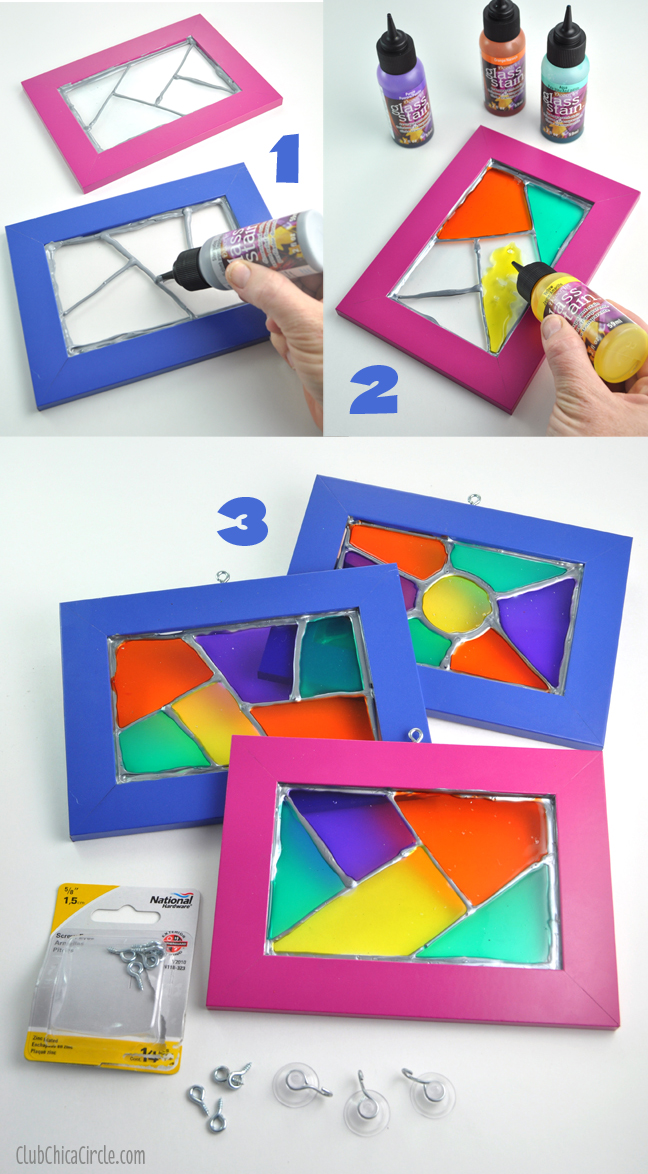 Homemade Stained Glass Frame Suncatchers