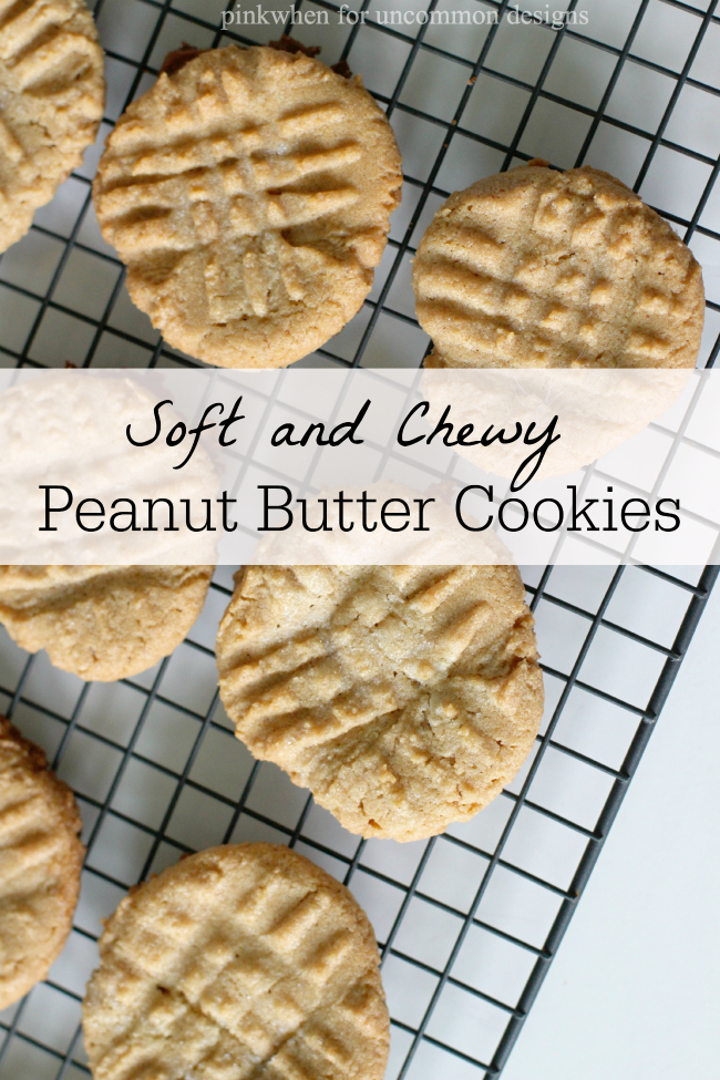 Soft and Chewy Peanut Butter Cookies Recipe... so moist and delicious!  via Uncommon Designs