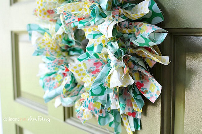 Create an adorable Summer Fabric Wreath with these step by step instructions. You choose the colors, patterns and designs. What a great way to brighten a door! #fabric #wreath