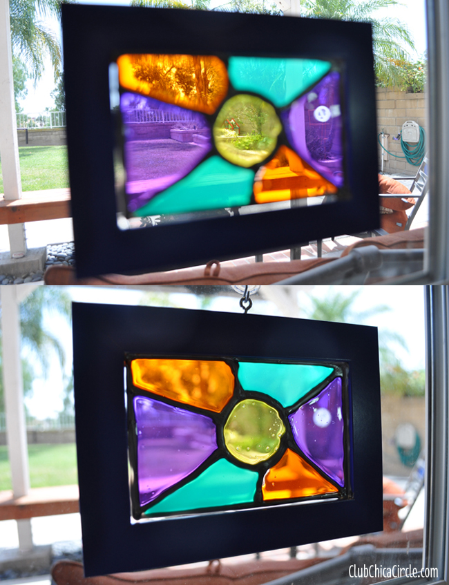 Homemade Stained Glass Frame Suncatchers