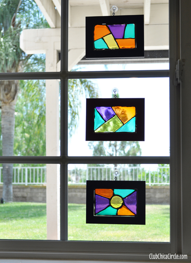 Homemade Stained Glass Frame Suncatchers