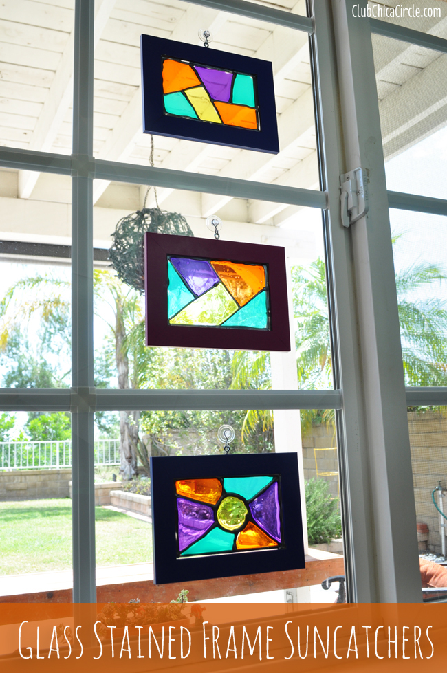 Homemade Stained Glass Frame Suncatchers