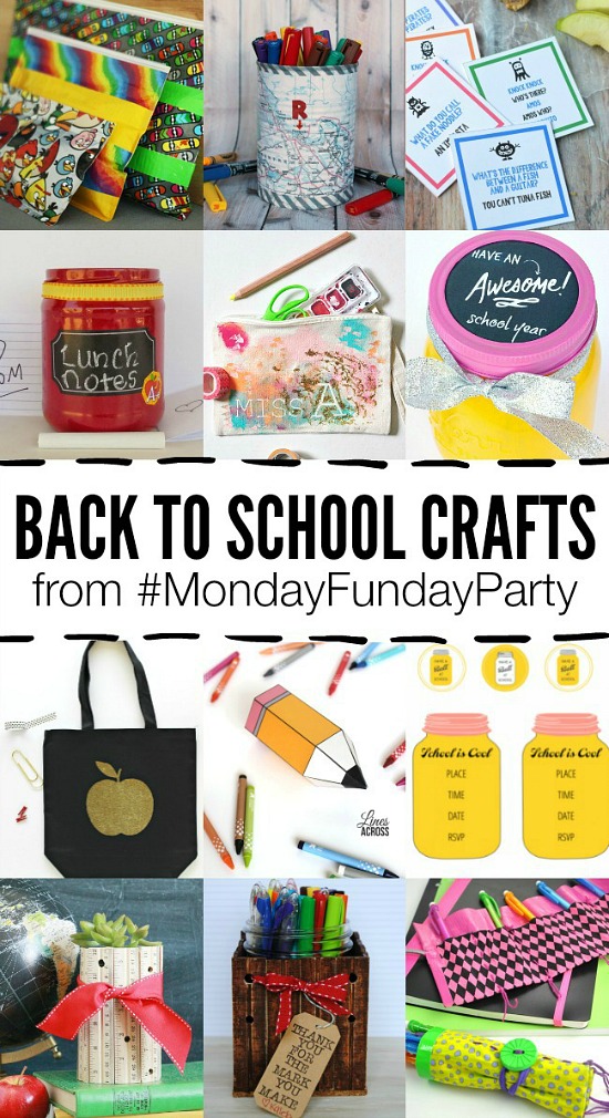 12 adorable Back to School crafts featured from the Monday Funday party! #linkparty #linkpartyfeature #crafts #backtoschool