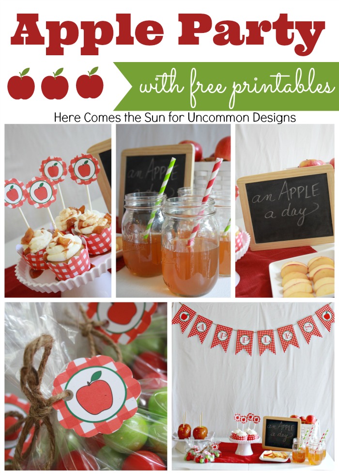 Throw an apple party this Fall with this  complete Free Printable Pack!  Uncommon Designs