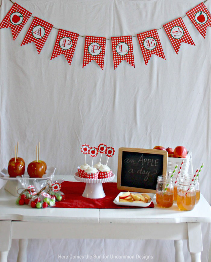 Throw an apple party this Fall with this  complete Free Printable Pack!  Uncommon Designs