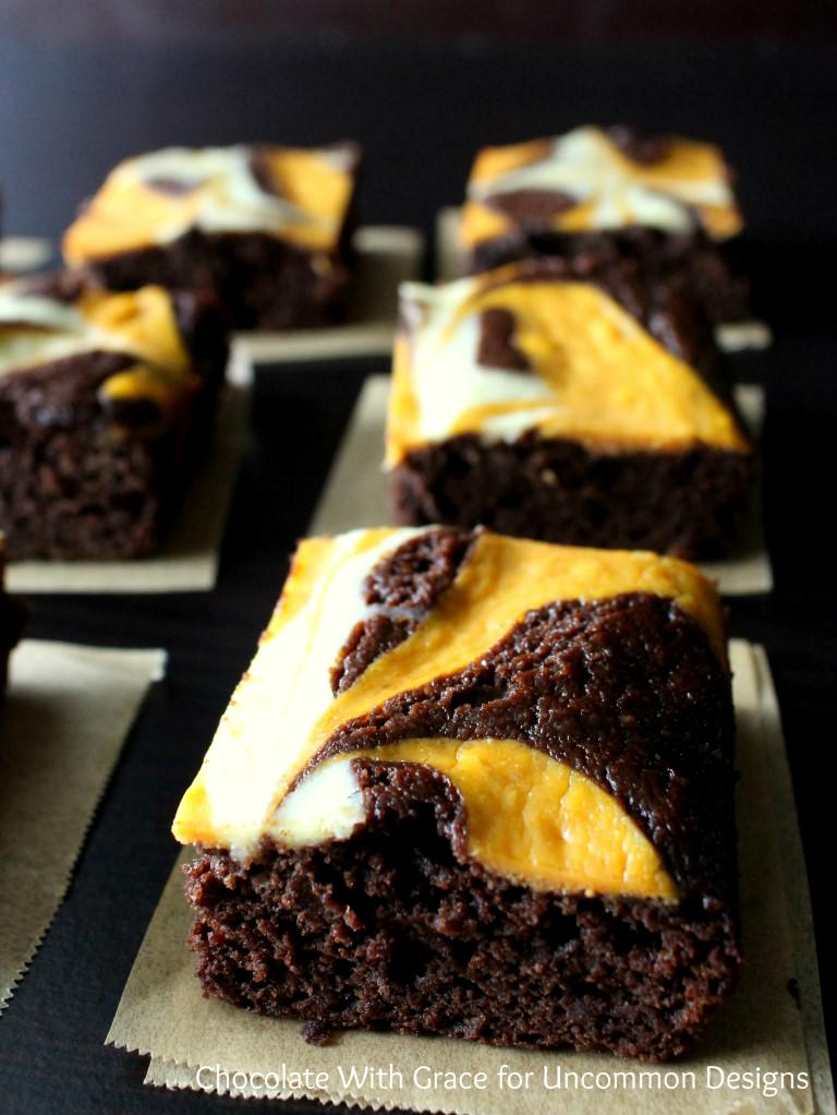 Pumpkin Swirl Brownies are the Perfect Fall Treat!  Such a delicious brownie recipe for this time of year! Uncommon Designs