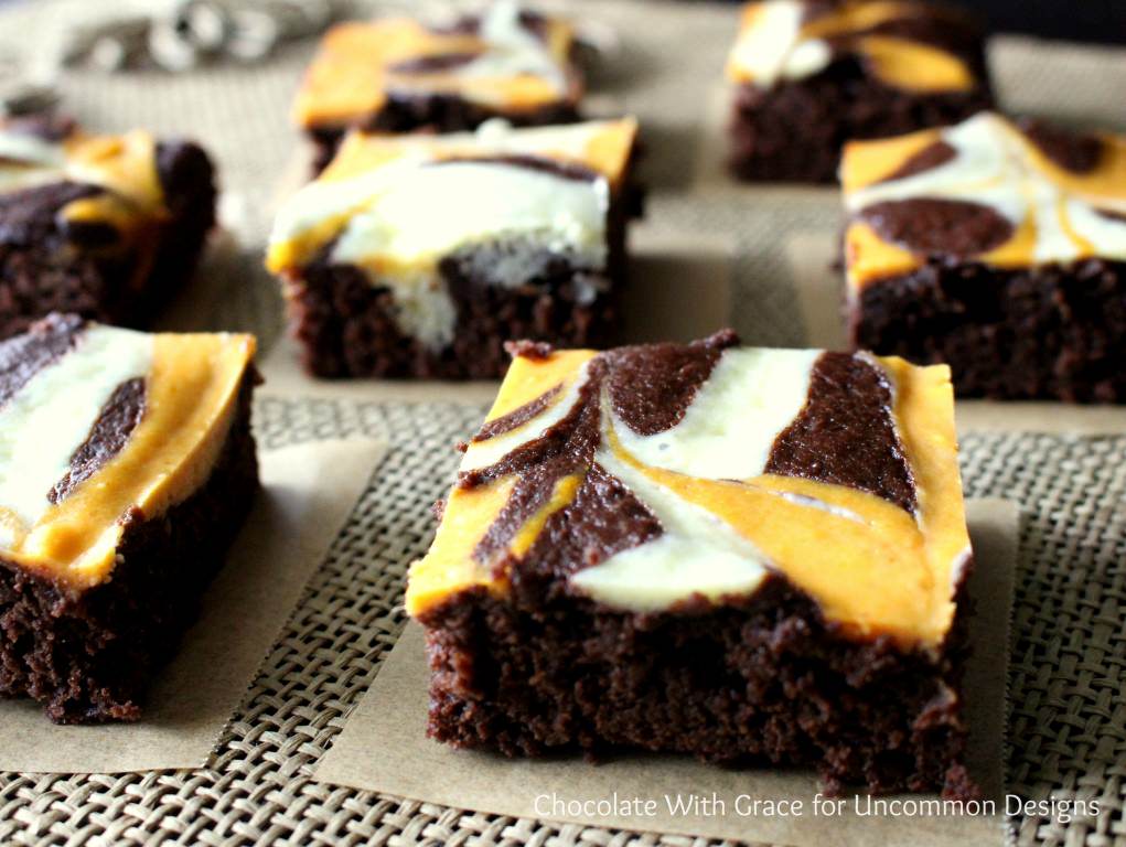 Pumpkin Swirl Brownies are the Perfect Fall Treat!  Such a delicious brownie recipe for this time of year! Uncommon Designs