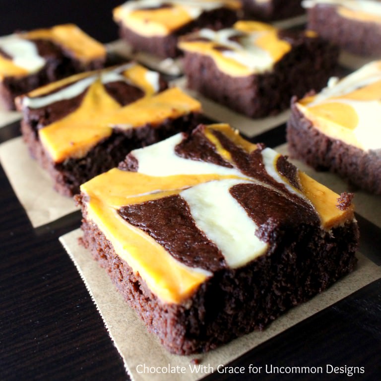 Pumpkin Swirl Brownies are the Perfect Fall Treat!  Such a delicious brownie recipe for this time of year! Uncommon Designs