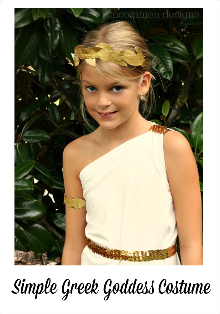 Make a Simple Greek Goddess Costume. This is such a beautiful handmade Halloween costume and can be made in no time! Uncommon Designs