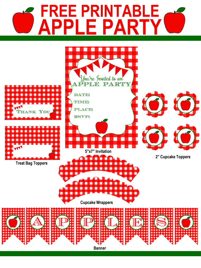 Throw an apple party this Fall with this  complete Free Printable Pack!  Uncommon Designs
