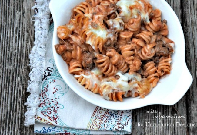 Easy Italian Casserole Recipe.  A simple recipe for those busy school nights!  ~ Uncommon Designs 