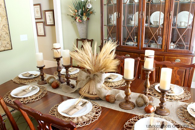 Creating a neutral Thanksgiving Tablescape for the holidays via Uncommon Designs