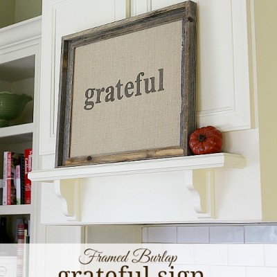 Framed Burlap GRATEFUL Sign … create a lasting family reminder