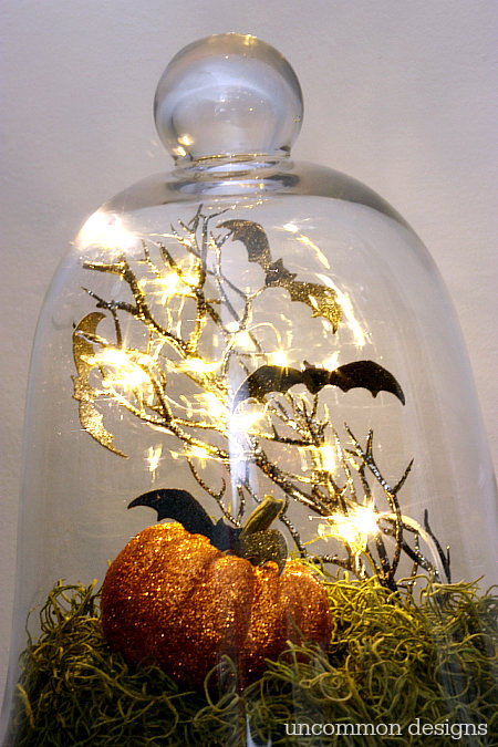 Make a gorgeous Halloween cloche with a few basic crafting supplies! with Uncommon Designs