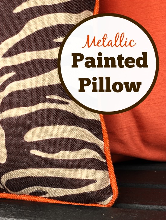 metallic painted pillow