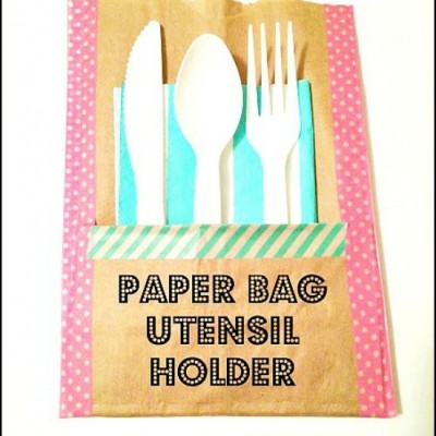 Paper Bag Utensil Holders