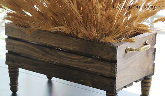 DIY Wheat Crate Centerpiece by Uncommon Designs