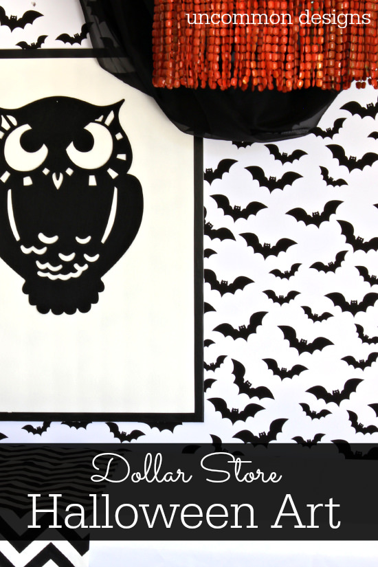 DIY Dollar Store Halloween Art by Uncommon Designs 