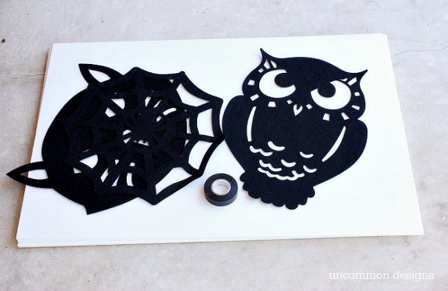 DIY Dollar Store Halloween Art by Uncommon Designs 