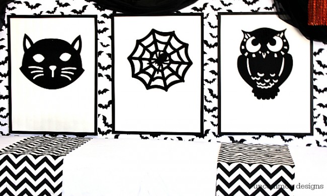 DIY Dollar Store Halloween Art by Uncommon Designs 