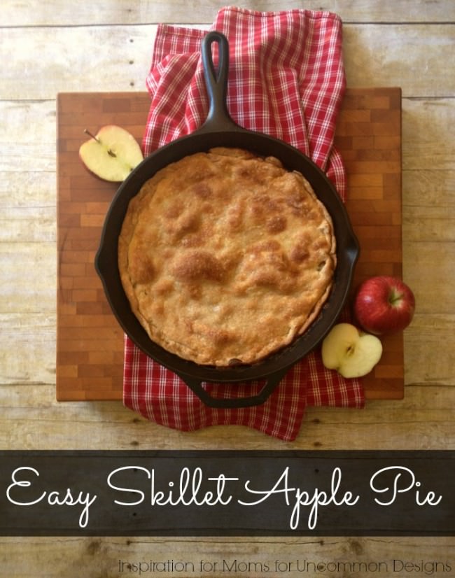 Make an Easy Skillet Apple Pie... this Fall dessert recipe is amazing!  ~ Uncommon Designs 