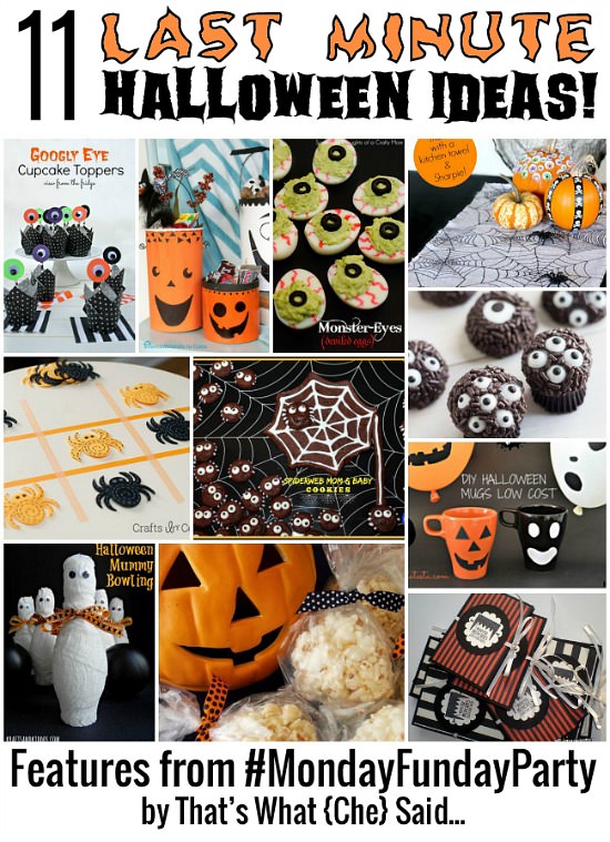 11 Last Minute Halloween Ideas from the Monday Funday link party via Uncommon Designs