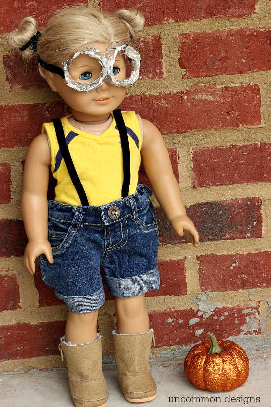 DIY Minion American Girl Halloween Costume via Uncommon Designs #doll crafts