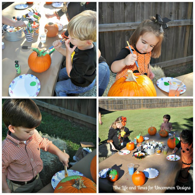 Throw a pumpkin painting party  this Fall!  via Uncommon Designs 