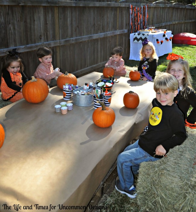 Throw a pumpkin painting party this Fall! via Uncommon Designs