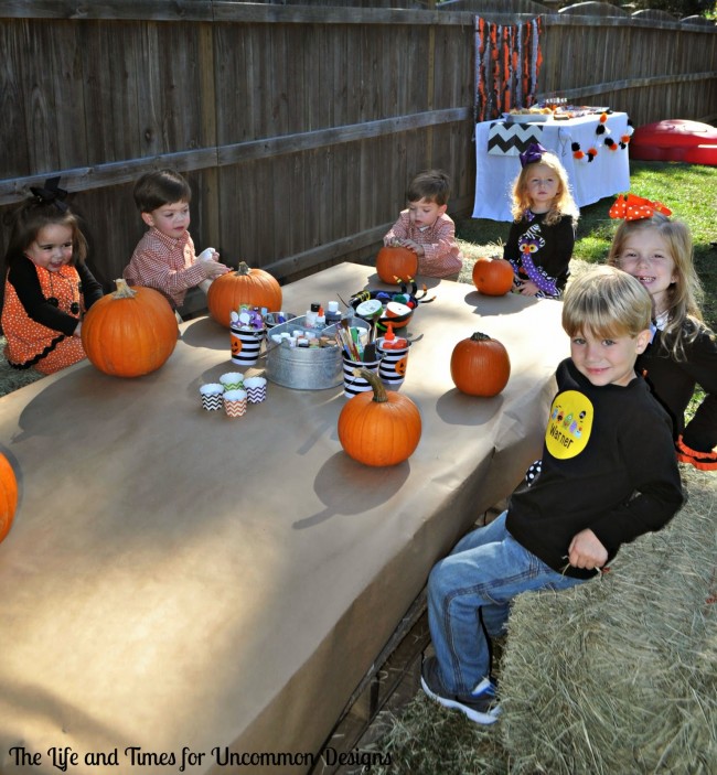 Throw a pumpkin painting party  this Fall!  via Uncommon Designs 