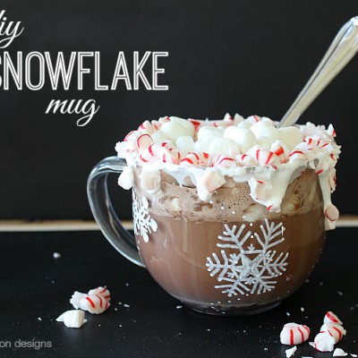 DIY Snowflake Mug and Peppermint Hot Chocolate