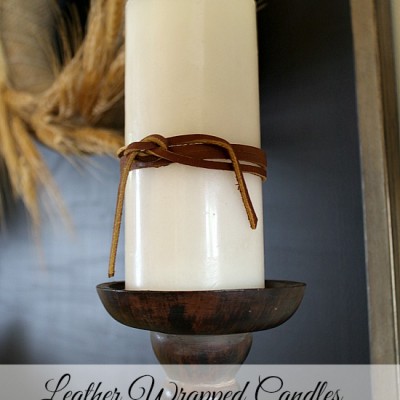 Leather Wrapped Candles