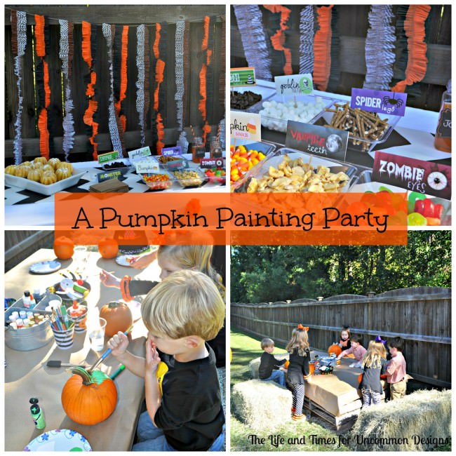 Throw a pumpkin painting party  this Fall!  via Uncommon Designs 