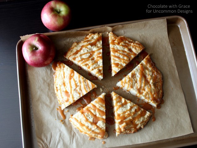 Whip up these warm and delicious Caramel Apple Scones via Uncommon Designs 