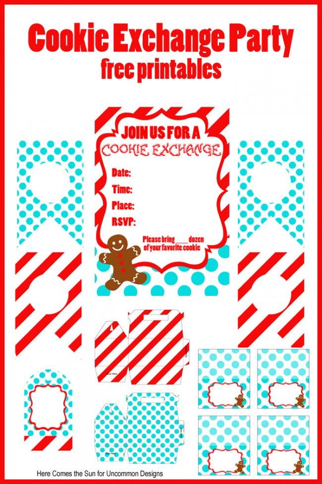 Host the easiest and most adorable Cookie Swap Party ever with these Cookie Exchange Party Free Printables via Uncommon Designs 