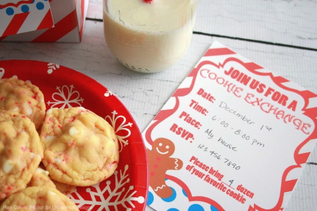 Host the easiest and most adorable Cookie Swap Party ever with these Cookie Exchange Party Free Printables via Uncommon Designs