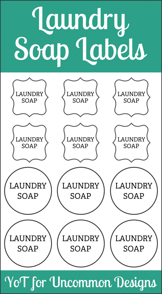 DIY Laundry Soap and Free Printable Labels via Uncommon Designs 