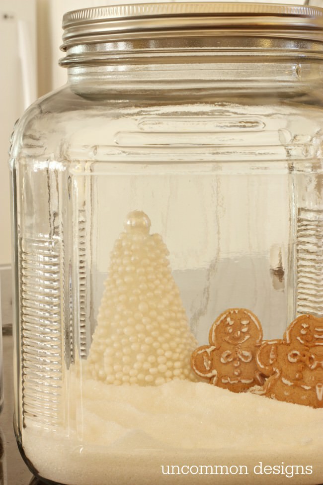 Make White Christmas Trees with Sprinkles and display them in a Mason Jar for the perfect Christmas Kitchen by Uncommon Designs