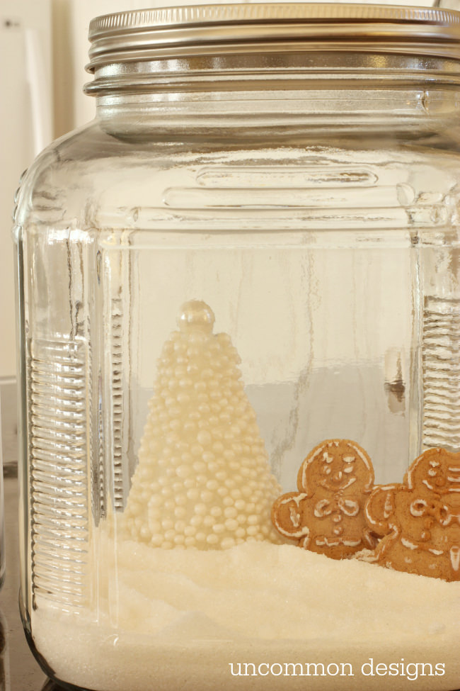 Make White Christmas Trees with Sprinkles and display them in a Mason Jar for the perfect Christmas Kitchen by Uncommon Designs 