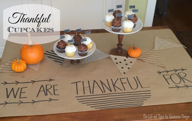 Show what you are grateful for in the sweetest way... Thanksgiving Cupcakes via Uncommon Designs 