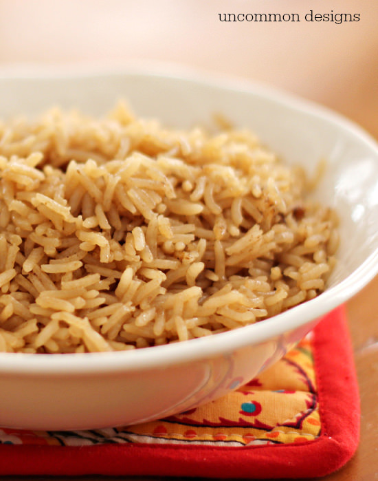 Simple and Delicious Brown Rice Recipe by Uncommon Designs  Perfect for all of your holiday meal planning! 