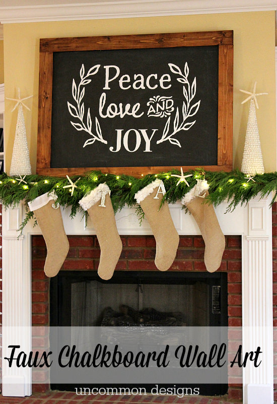 Make a Faux Chalkboard for Christmas.  No art skills required!  by Uncommon Designs 