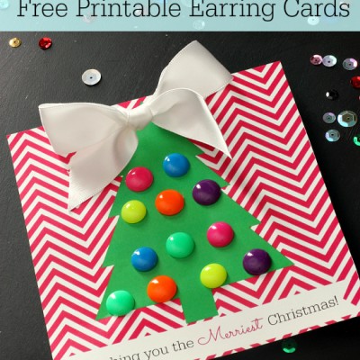 Gift Idea for Girls: Free Printable Earring Cards