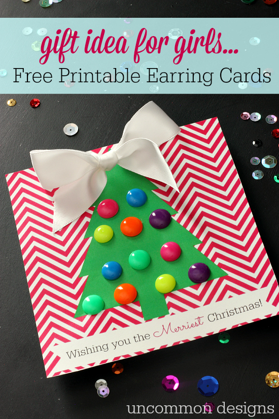 Free Printable Earring Cards for Christmas