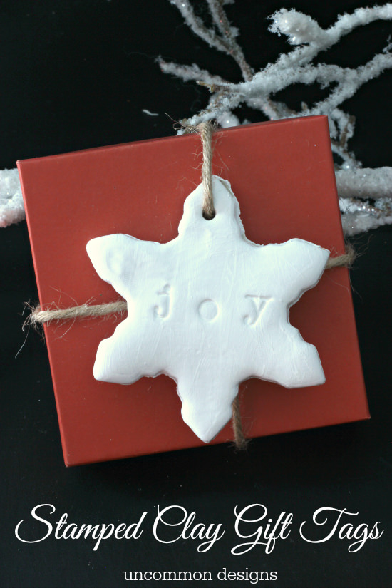 Make clay stamped gift tags for holiday gifts with Uncommon Designs