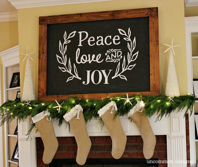 Make a Faux Chalkboard for Christmas.  No art skills required!  by Uncommon Designs 