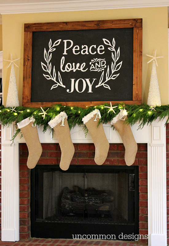 Make a Faux Chalkboard for Christmas.  No art skills required!  by Uncommon Designs 