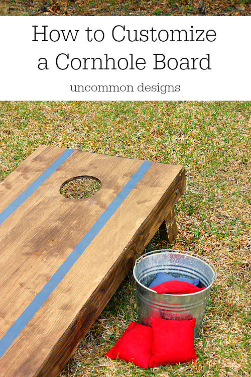 How to customize a cornhole board for your next tailgate party via Uncommon Designs
