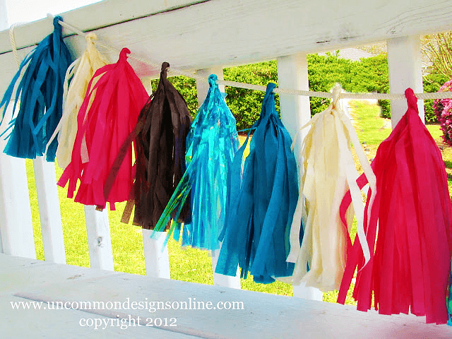 Tissue Paper Tassel Banner via Uncommon Designs