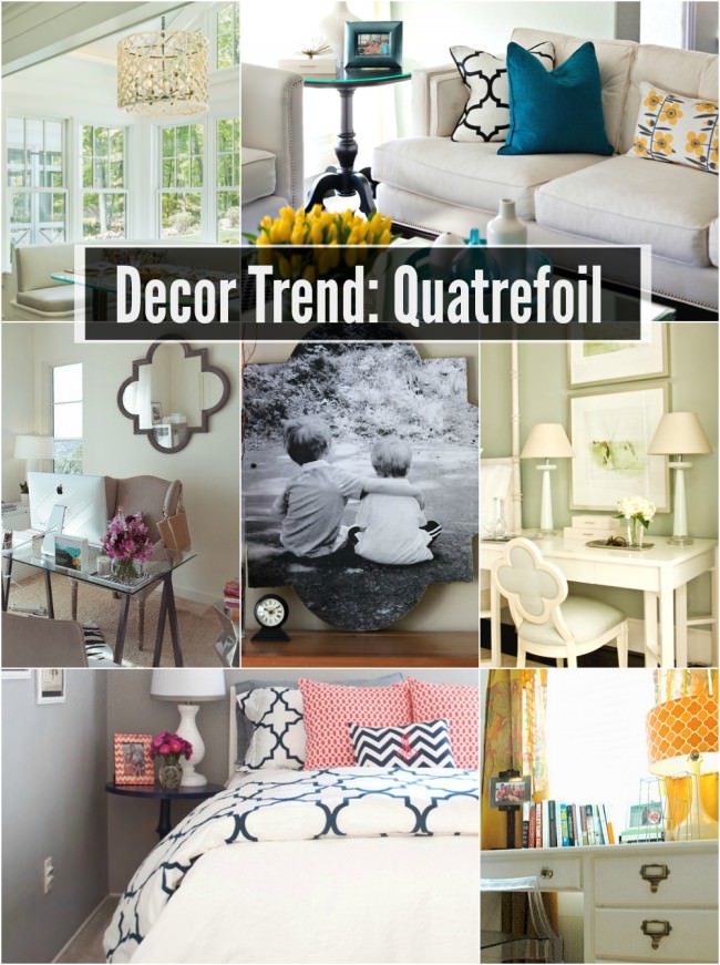 How to incorporate the quatrefoil design trend into your home decor via uncommon designs.